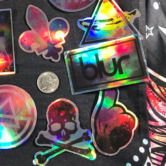 Number 1 Metallic Prismatic Rainbow Reflective Sticker - Picture 4 of 4